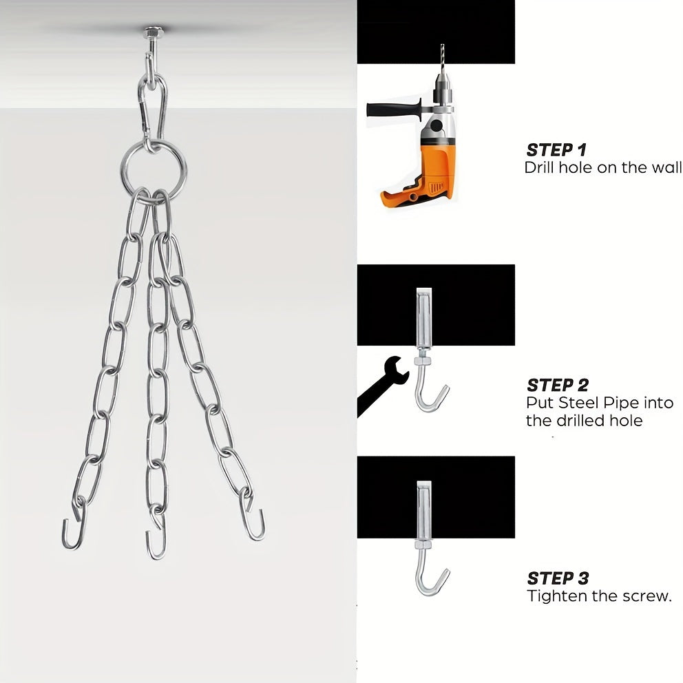 1 Set 60CM Heavy-Duty Hanging Boxing Sandbag(Black)-2