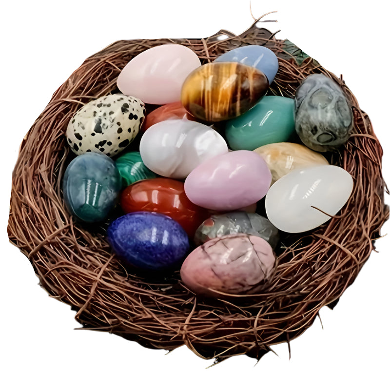 10pcs Natural Polished Tiger's Eye Easter Egg Stones-0