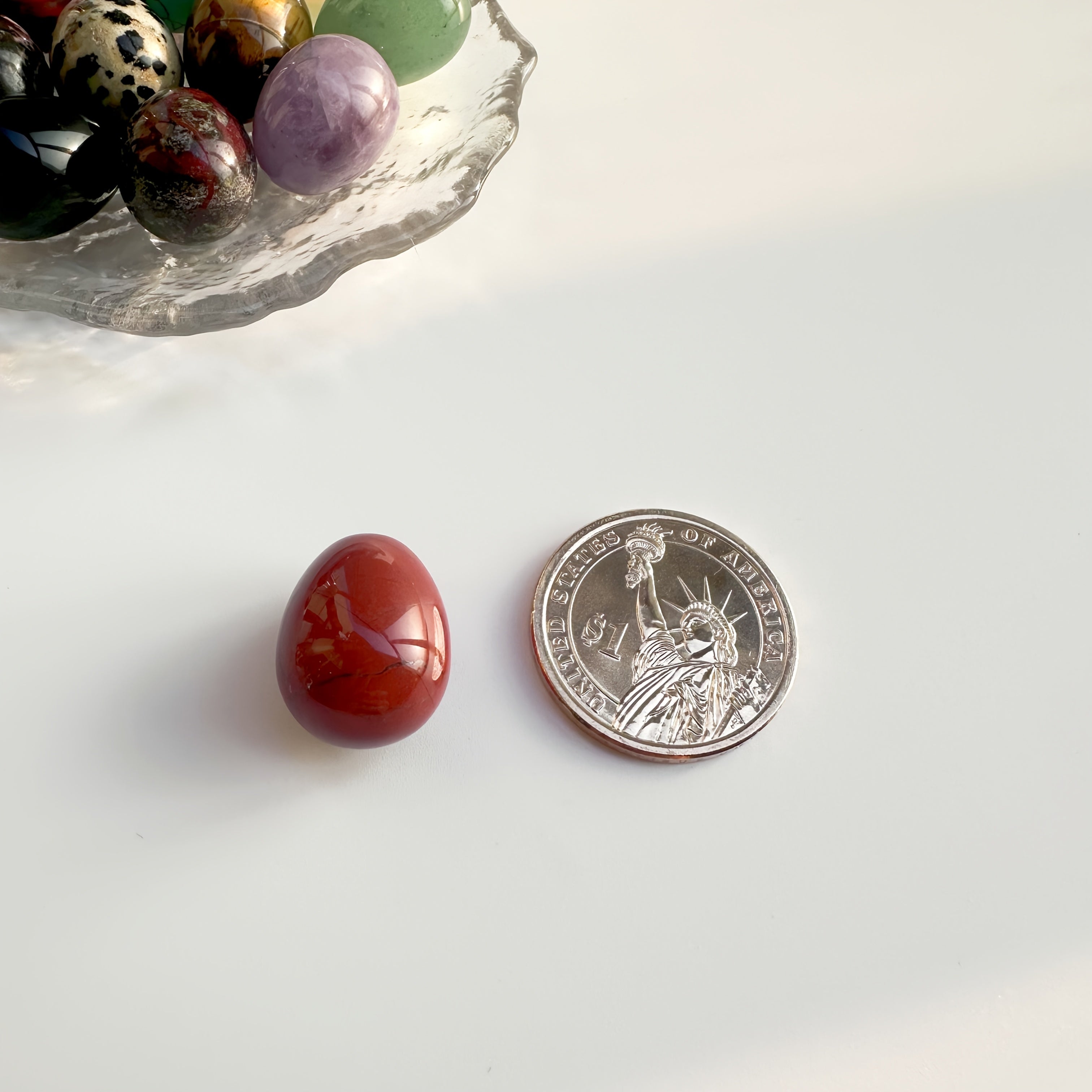 10pcs Natural Polished Tiger's Eye Easter Egg Stones-3